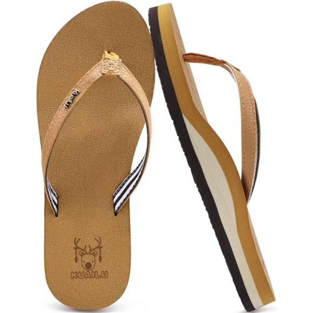Womens Arch Support Flip Flops Comfortable Yoga Mat Slip on Summer Beach Slipper